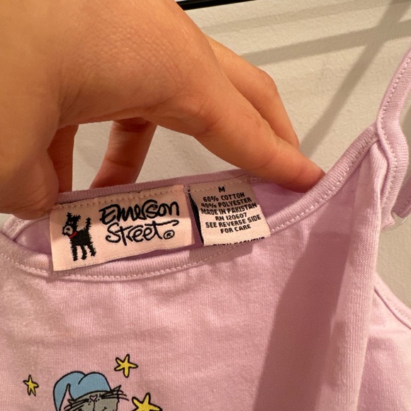 EMERSON STREET Y2K “I NEED MY BEAUTY REST” CAT PRINT PAJAMAS SIZE M NEW - Picture 4 of 5